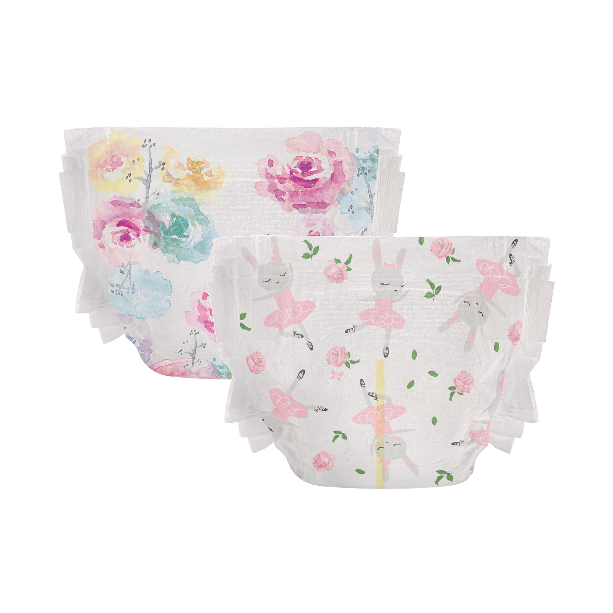 Clean Conscious Diaper Box, Rose Blossom + Tutu Cute, Size 2